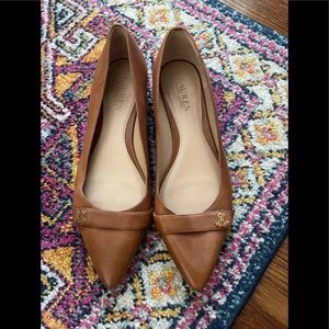 Ralph Lauren leather flats, light wear, sz 9